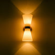 Load image into Gallery viewer, LightFixturesUSA - Modern 2 - Light Up Down Pleated Glass Cone Wall Sconce - Wall Sconce - White Glass -