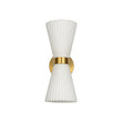 Load image into Gallery viewer, LightFixturesUSA - Modern 2 - Light Up Down Pleated Glass Cone Wall Sconce - Wall Sconce - White Glass -