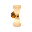 Load image into Gallery viewer, LightFixturesUSA - Modern 2 - Light Up Down Pleated Glass Cone Wall Sconce - Wall Sconce - White Glass -
