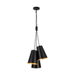 Load image into Gallery viewer, LightFixturesUSA - Modern 3 - Light Cluster Metal Conical Shade Chandelier - Chandelier - Black -