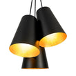 Load image into Gallery viewer, LightFixturesUSA - Modern 3 - Light Cluster Metal Conical Shade Chandelier - Chandelier - Black -