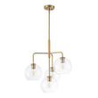 Load image into Gallery viewer, LightFixturesUSA - Modern 4 - Light Clear Glass Bubble Hanging Sputnik Chandelier - Chandelier - Brass -
