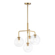 Load image into Gallery viewer, LightFixturesUSA - Modern 4 - Light Clear Glass Bubble Hanging Sputnik Chandelier - Chandelier - Brass -
