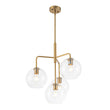 Load image into Gallery viewer, LightFixturesUSA - Modern 4 - Light Clear Glass Bubble Hanging Sputnik Chandelier - Chandelier - Brass -