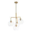 Load image into Gallery viewer, LightFixturesUSA - Modern 4 - Light Clear Glass Bubble Hanging Sputnik Chandelier - Chandelier - Brass -