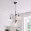 Load image into Gallery viewer, LightFixturesUSA - Modern 4 - Light Clear Glass Bubble Hanging Sputnik Chandelier - Chandelier - Oil Rubbed Bronze -