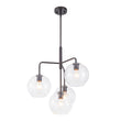 Load image into Gallery viewer, LightFixturesUSA - Modern 4 - Light Clear Glass Bubble Hanging Sputnik Chandelier - Chandelier - Oil Rubbed Bronze -