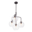Load image into Gallery viewer, LightFixturesUSA - Modern 4 - Light Clear Glass Bubble Hanging Sputnik Chandelier - Chandelier - Oil Rubbed Bronze -