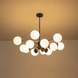 Load image into Gallery viewer, LightFixturesUSA - Modern Black Opal Glass Globe Sputnik Chandelier - Chandelier - 12 - Lt (Pre - Order) -