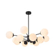 Load image into Gallery viewer, LightFixturesUSA - Modern Black Opal Glass Globe Sputnik Chandelier - Chandelier - 12 - Lt (Pre - Order) -