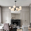 Load image into Gallery viewer, LightFixturesUSA - Modern Black Opal Glass Globe Sputnik Chandelier - Chandelier - 12 - Lt (Pre - Order) -