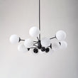 Load image into Gallery viewer, LightFixturesUSA - Modern Black Opal Glass Globe Sputnik Chandelier - Chandelier - 12 - Lt (Pre - Order) -