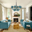 Load image into Gallery viewer, LightFixturesUSA - Modern Cluster Blue Glass Globe Bubble Chandelier - Chandelier - Blue Bubbles -