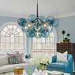 Load image into Gallery viewer, LightFixturesUSA - Modern Cluster Blue Glass Globe Bubble Chandelier - Chandelier - Blue Bubbles (Exclusive Offer) -