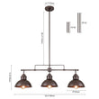 Load image into Gallery viewer, LightFixturesUSA-Modern Farmhouse 3-light Island Pot Lid Dome Pendant-Chandelier-Brushed Antique Silver-
