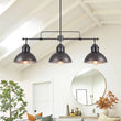 Load image into Gallery viewer, LightFixturesUSA-Modern Farmhouse 3-light Island Pot Lid Dome Pendant-Chandelier-Brushed Antique Silver-