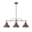 Load image into Gallery viewer, LightFixturesUSA - Modern Farmhouse 3 - light Island Pot Lid Dome Pendant - Chandelier - Dark Copper -