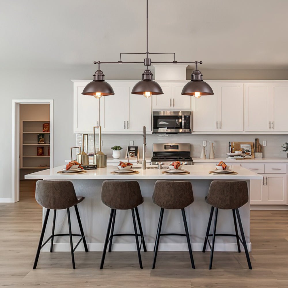 Modern Farmhouse 3-light Island Pot Lid Dome Pendant LightFixturesUSA