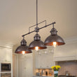 Load image into Gallery viewer, LightFixturesUSA-Modern Farmhouse 3-light Island Pot Lid Dome Pendant-Chandelier-Oil Rubbed Bronze-