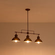 Load image into Gallery viewer, LightFixturesUSA - Modern Farmhouse 3 - light Island Pot Lid Dome Pendant - Chandelier - Rusty Bronze -