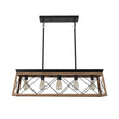 Load image into Gallery viewer, LightFixturesUSA - Modern Farmhouse 5 - light Kitchen Island Faux Wood Linear Chandelier Pendant - Chandelier - Brown -