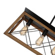 Load image into Gallery viewer, LightFixturesUSA - Modern Farmhouse 5 - light Kitchen Island Faux Wood Linear Chandelier Pendant - Chandelier - Brown -