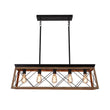 Load image into Gallery viewer, LightFixturesUSA - Modern Farmhouse 5 - light Kitchen Island Faux Wood Linear Chandelier Pendant - Chandelier - Brown -