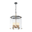 Load image into Gallery viewer, LightFixturesUSA - Modern Farmhouse Clear Glass Large Lantern Pendant Light - Chandelier - 15.7in -