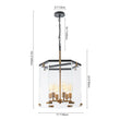 Load image into Gallery viewer, LightFixturesUSA - Modern Farmhouse Clear Glass Large Lantern Pendant Light - Chandelier - 15.7in -