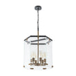 Load image into Gallery viewer, LightFixturesUSA - Modern Farmhouse Clear Glass Large Lantern Pendant Light - Chandelier - 15.7in -