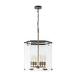 Load image into Gallery viewer, LightFixturesUSA - Modern Farmhouse Clear Glass Large Lantern Pendant Light - Chandelier - 15.7in -