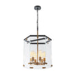 Load image into Gallery viewer, LightFixturesUSA - Modern Farmhouse Clear Glass Large Lantern Pendant Light - Chandelier - 15.7in -