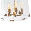 Load image into Gallery viewer, LightFixturesUSA - Modern Farmhouse Clear Glass Large Lantern Pendant Light - Chandelier - 15.7in -