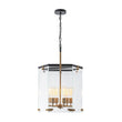 Load image into Gallery viewer, LightFixturesUSA - Modern Farmhouse Clear Glass Large Lantern Pendant Light - Chandelier - 15.7in -
