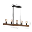 Load image into Gallery viewer, LightFixturesUSA - Modern Farmhouse Pine Wooden Linear Island Chandelier - Chandelier - Pine Wood -