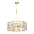 Load image into Gallery viewer, LightFixturesUSA - Modern Glam Brass 6 - Light Crystal Drum Cage Chandelier - Chandelier - Brass -