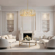 Load image into Gallery viewer, LightFixturesUSA - Modern Glam Brass 6 - Light Crystal Drum Cage Chandelier - Chandelier - Brass -