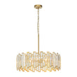 Load image into Gallery viewer, LightFixturesUSA - Modern Glam Brass 6 - Light Crystal Drum Cage Chandelier - Chandelier - Brass -