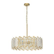 Load image into Gallery viewer, LightFixturesUSA - Modern Glam Brass 6 - Light Crystal Drum Cage Chandelier - Chandelier - Brass -