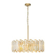 Load image into Gallery viewer, LightFixturesUSA - Modern Glam Brass 6 - Light Crystal Drum Cage Chandelier - Chandelier - Brass -