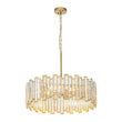 Load image into Gallery viewer, LightFixturesUSA - Modern Glam Brass 6 - Light Crystal Drum Cage Chandelier - Chandelier - Brass -