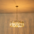 Load image into Gallery viewer, LightFixturesUSA - Modern Glam Brass 6 - Light Crystal Drum Cage Chandelier - Chandelier - Brass -