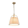 Load image into Gallery viewer, LightFixturesUSA - Modern Ivory Linen Conical Drum Cage Pendant Light - Ceiling Light - 14.6 in. -
