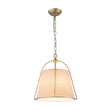 Load image into Gallery viewer, LightFixturesUSA - Modern Ivory Linen Conical Drum Cage Pendant Light - Ceiling Light - 14.6 in. -