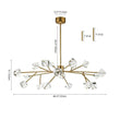 Load image into Gallery viewer, LightFixturesUSA - Modern Mid - century Glam Branch Crystal Sputnik Chandelier - Chandelier - Brass -