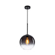 Load image into Gallery viewer, LightFixturesUSA - Modern Minimalist 1 - light Smoked Grey Tinted Glass Globe Pendant - Pendant Light - Black -