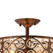 Load image into Gallery viewer, LightFixturesUSA - Moroccan Antique Crystal Drum Cage Semi Flush Mount - Ceiling Light - 13 in. -