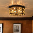 Load image into Gallery viewer, LightFixturesUSA - Moroccan Antique Crystal Drum Flush Mount Ceiling Light - Ceiling Light - 13.8 in. -