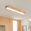 Load image into Gallery viewer, LightFixturesUSA-Natural Wood Long Oval Dimmable Flush Mount Light-Ceiling Light-Included Control (3000K-6000K)-