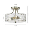Load image into Gallery viewer, LightFixturesUSA - Nickel Hammered Glass Semi Flush - Ceiling Light -